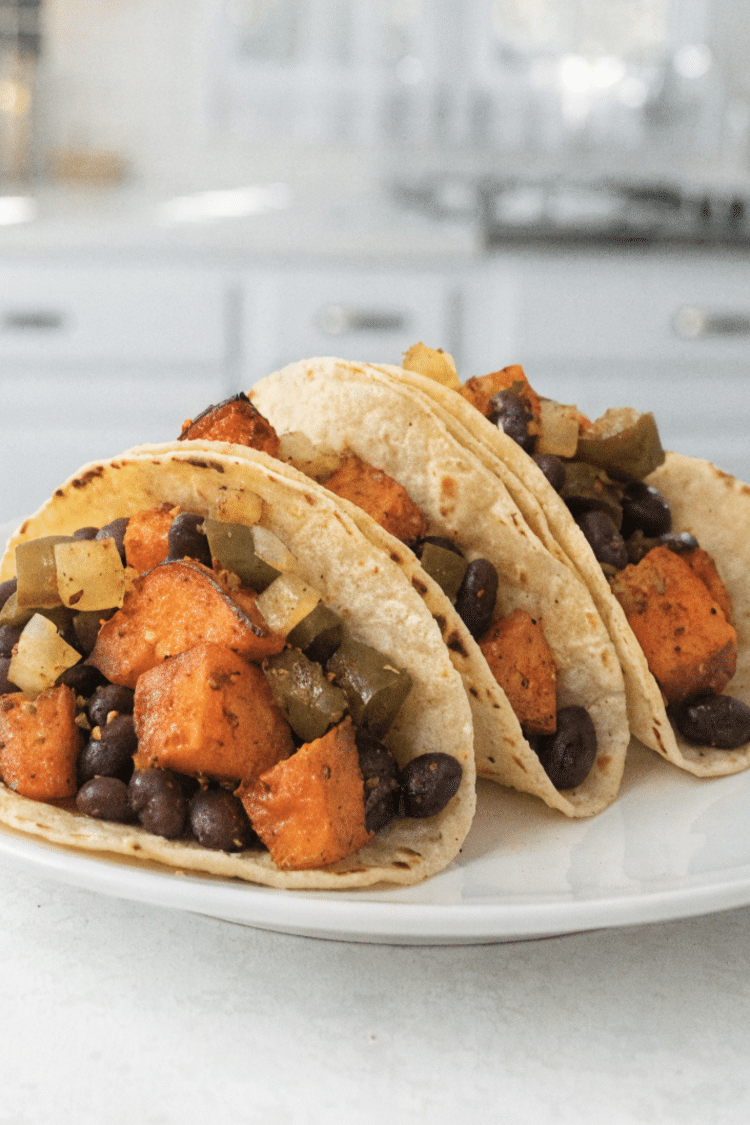 3 sweet potato and black bean tacos