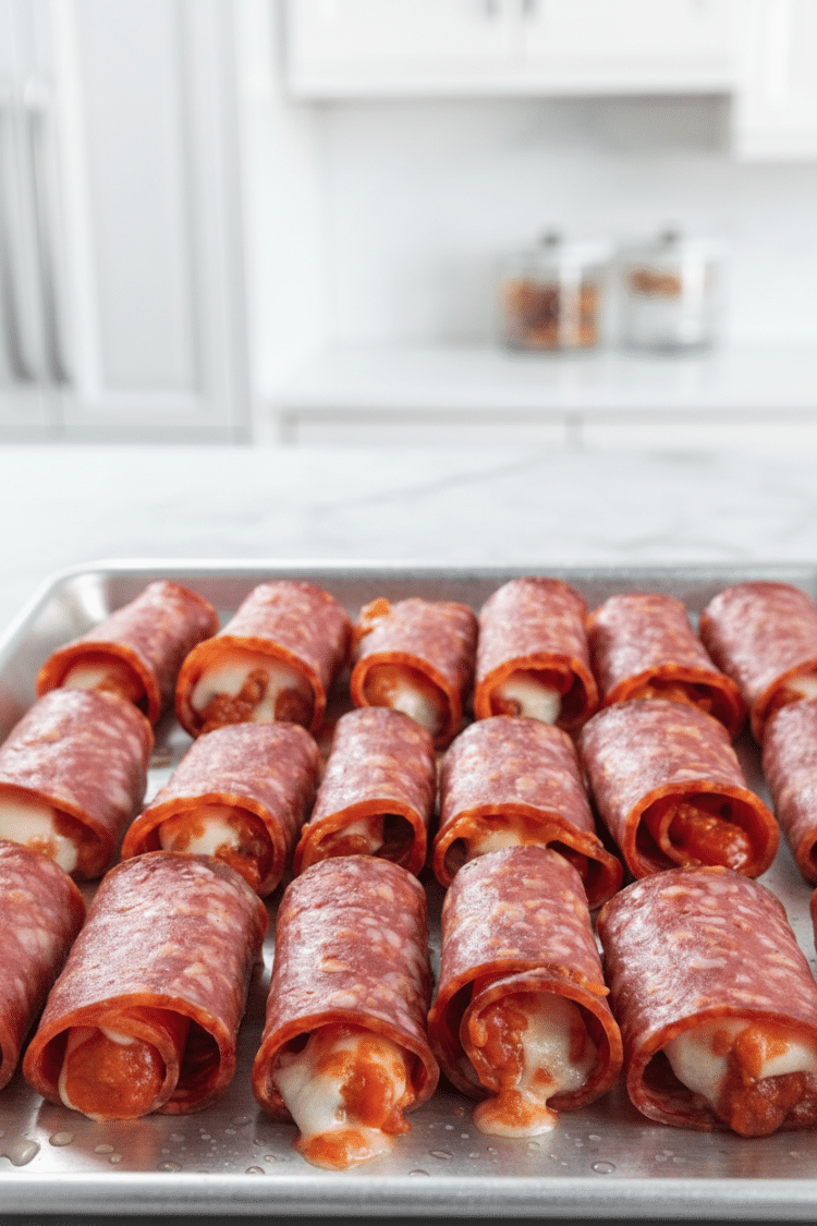 Rolled and baked Low Carb Pizza