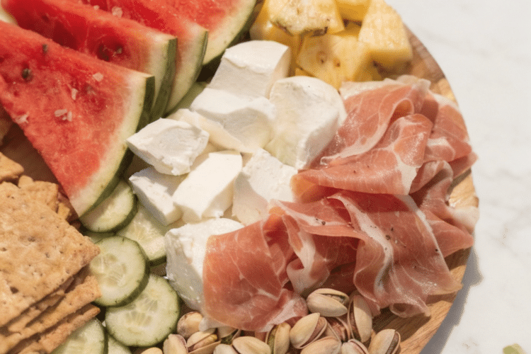 another angle of summer charcuterie board idea