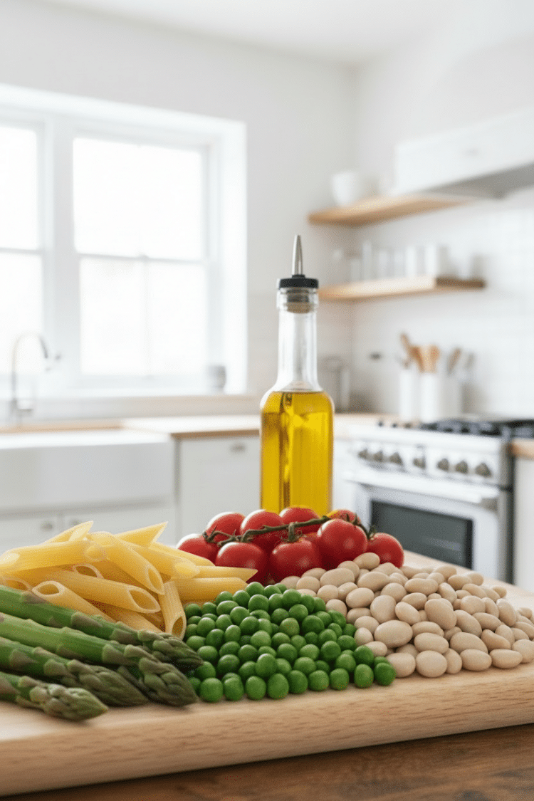 main ingredients on a cutting board